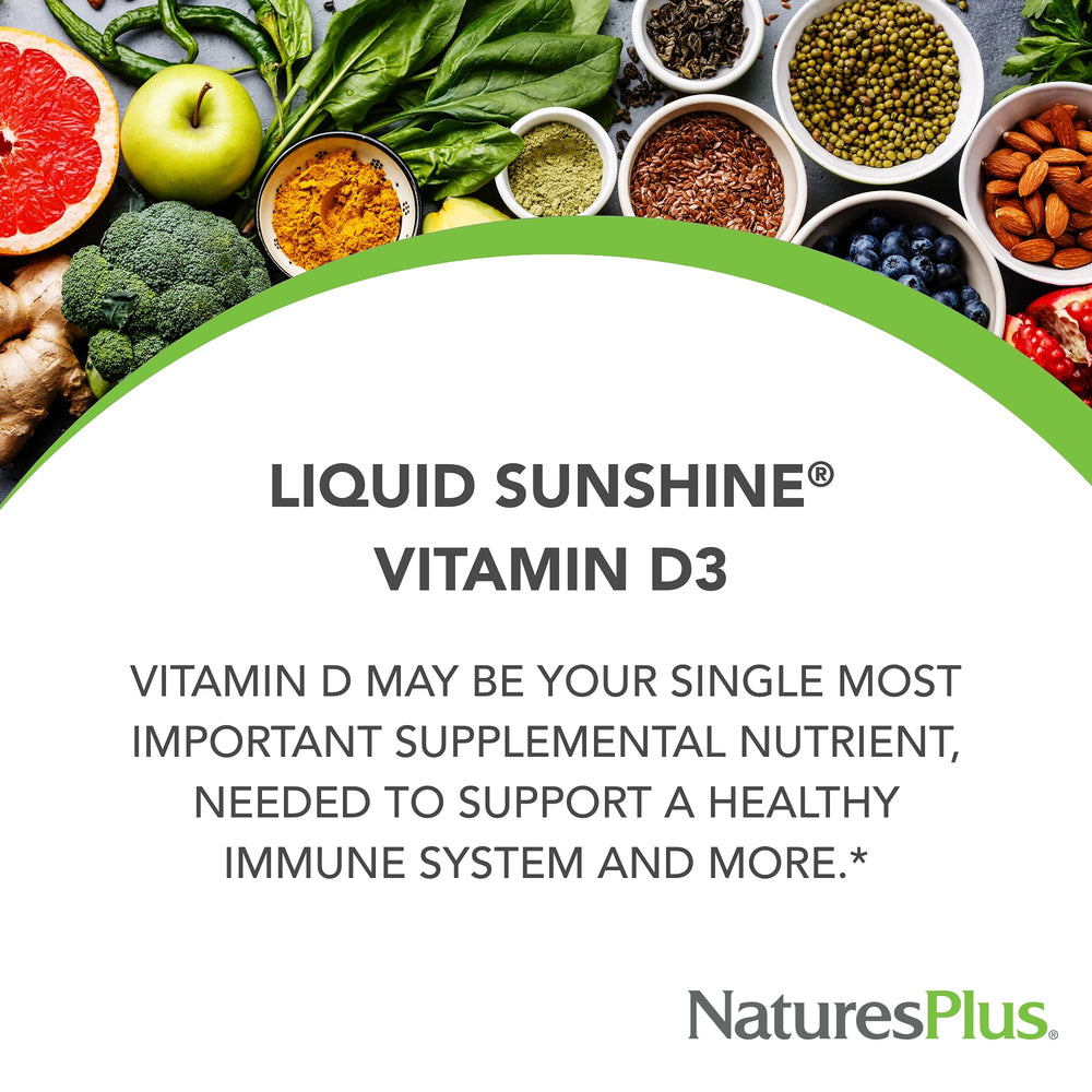 Ingredients panel for Natures Plus Liquid Sunshine Vitamin D3