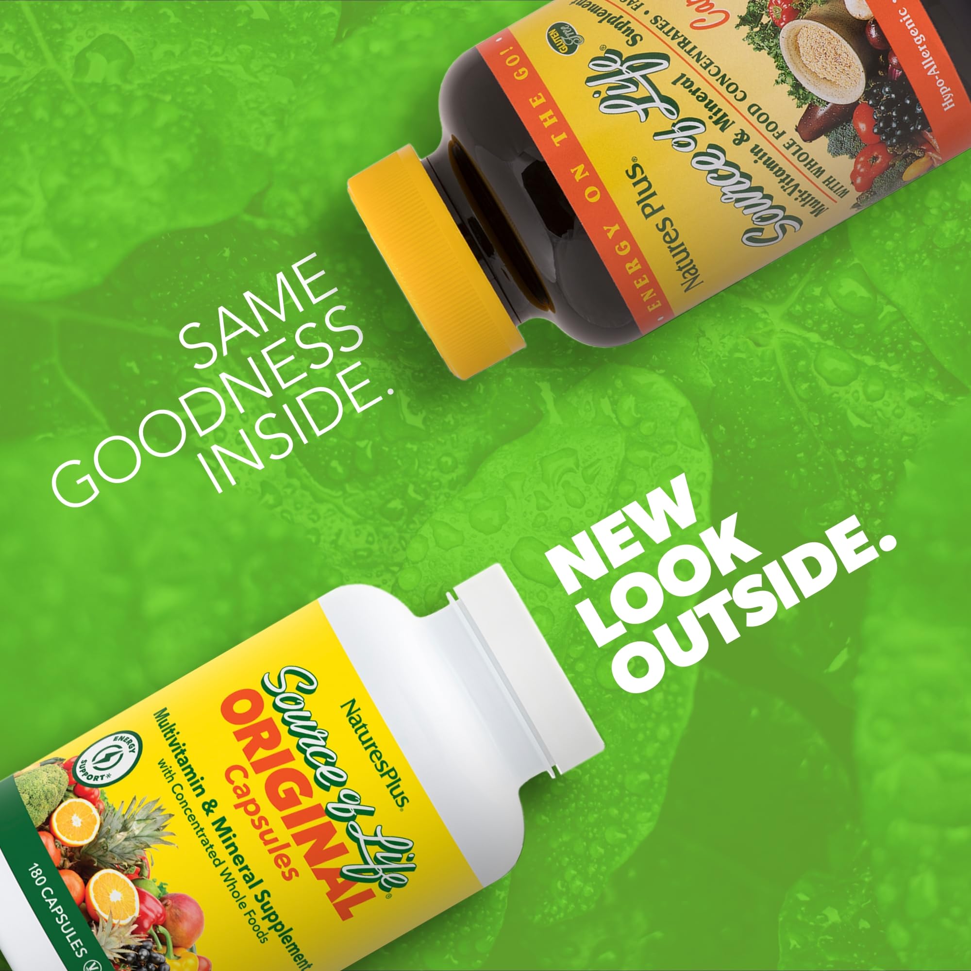Back view showing supplement facts and ingredients on Source of Life bottle