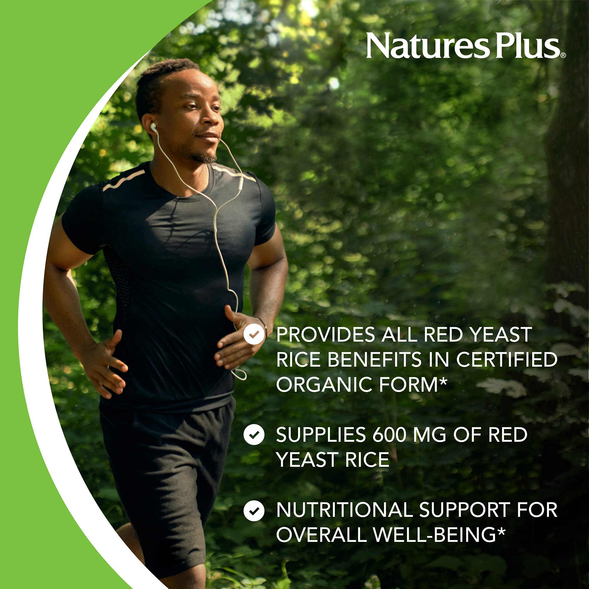 USDA Organic and Non-GMO certification labels for Red Yeast Rice supplement