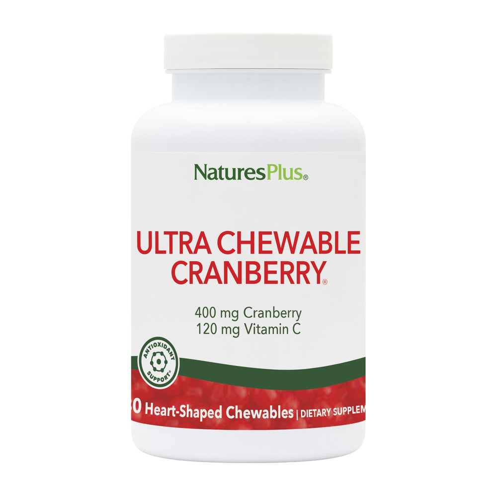 Bottle of Nature's Plus Ultra Cranberry Love Berries chewable tablets