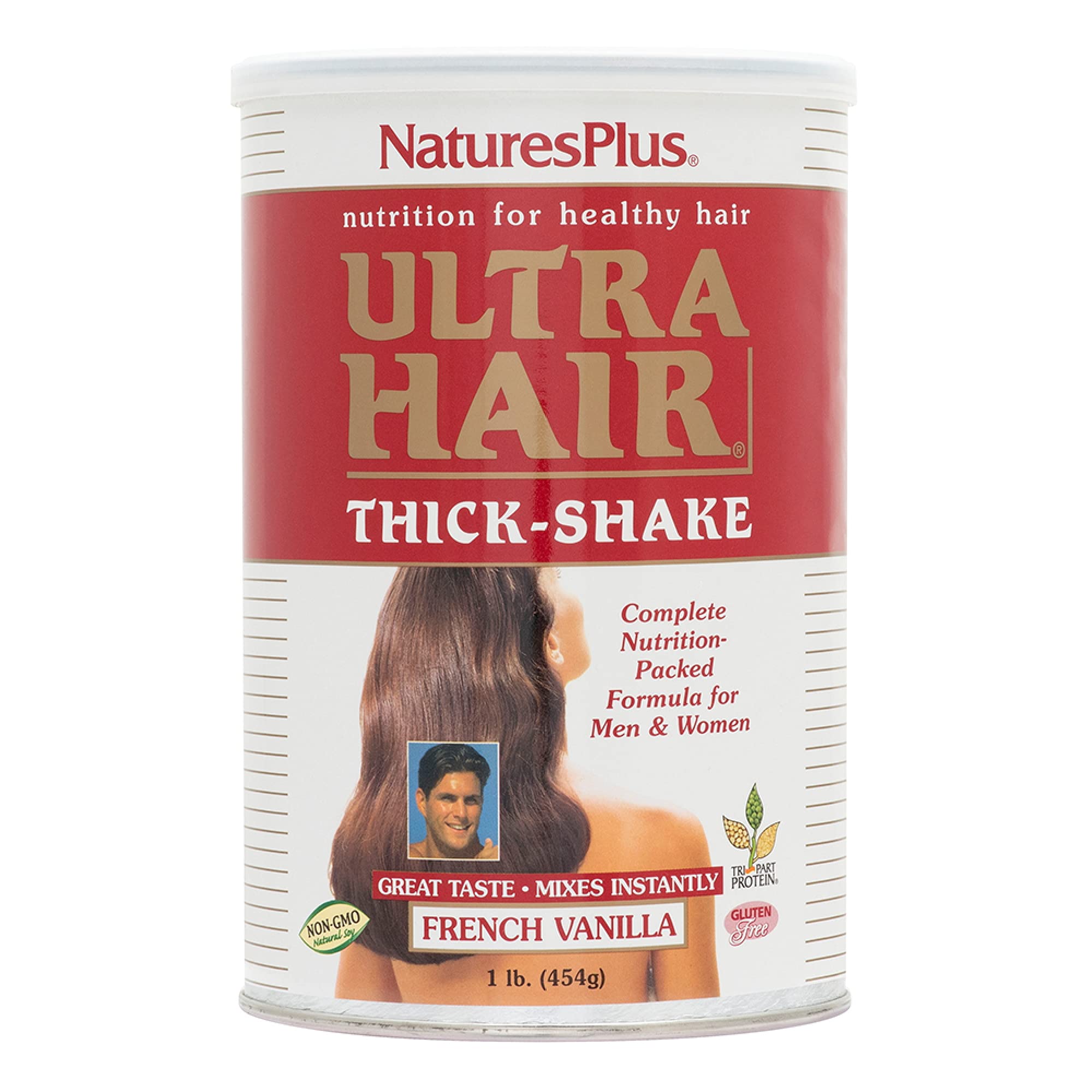 Natures Plus Ultra Hair Thick Shake 1 lb tub with French Vanilla flavor