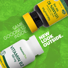 Back label with supplement facts for Vitamin B2 Riboflavin bottle