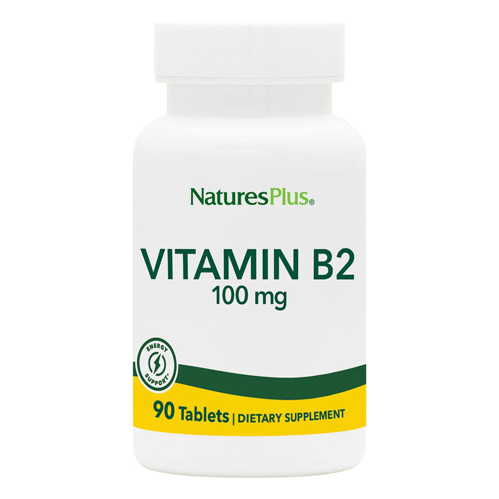 Front view of Natures Plus Vitamin B2 Riboflavin 100 mg bottle
