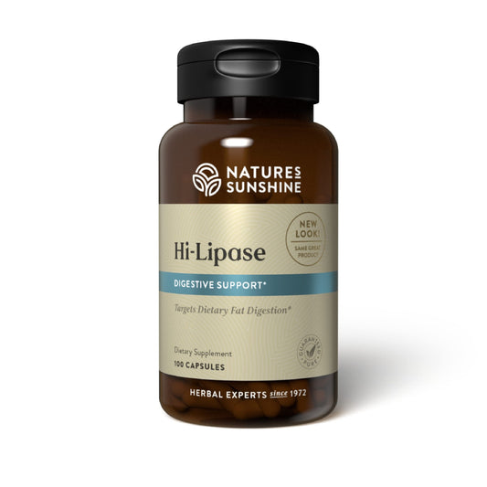 Nature's Sunshine Hi Lipase Dietary Supplement bottle - 100 capsules