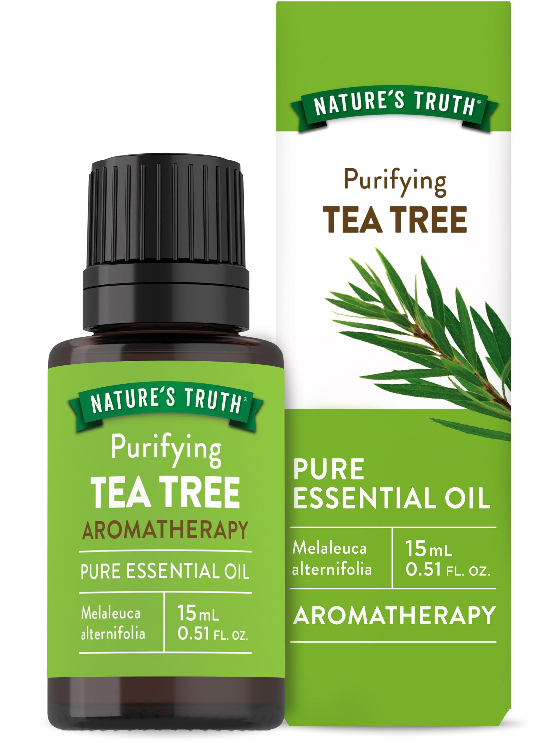 Nature's Truth Tea Tree Essential Oil 15 mL bottle with dropper