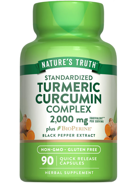Nature's Truth Turmeric Curcumin capsules bottle front showing 2000 mg per serving