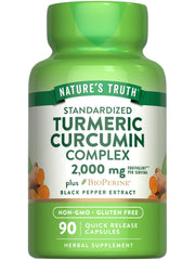 Nature's Truth Turmeric Curcumin capsules bottle front showing 2000 mg per serving