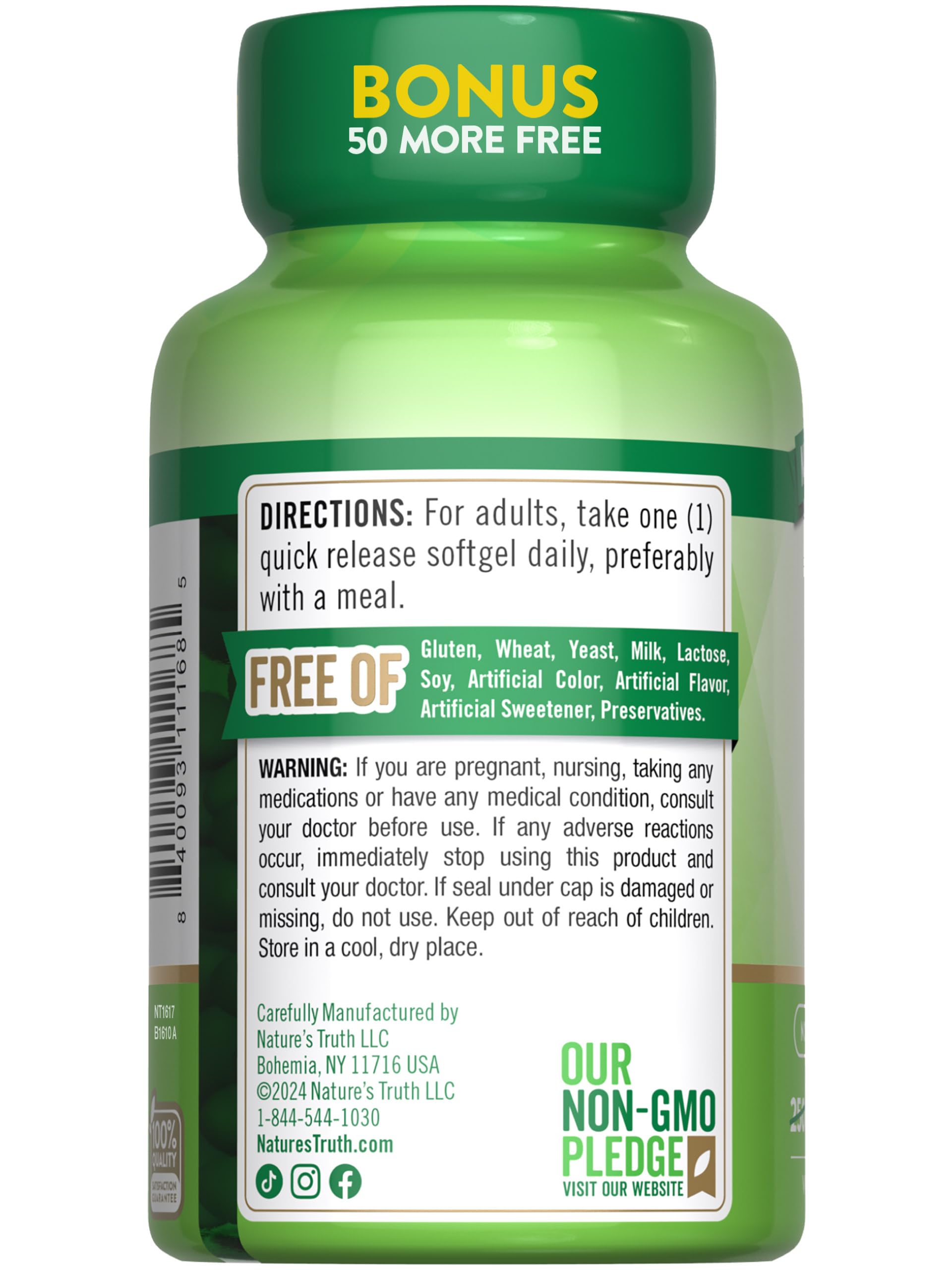 Outer carton and bottle of Nature's Truth Vitamin D3
