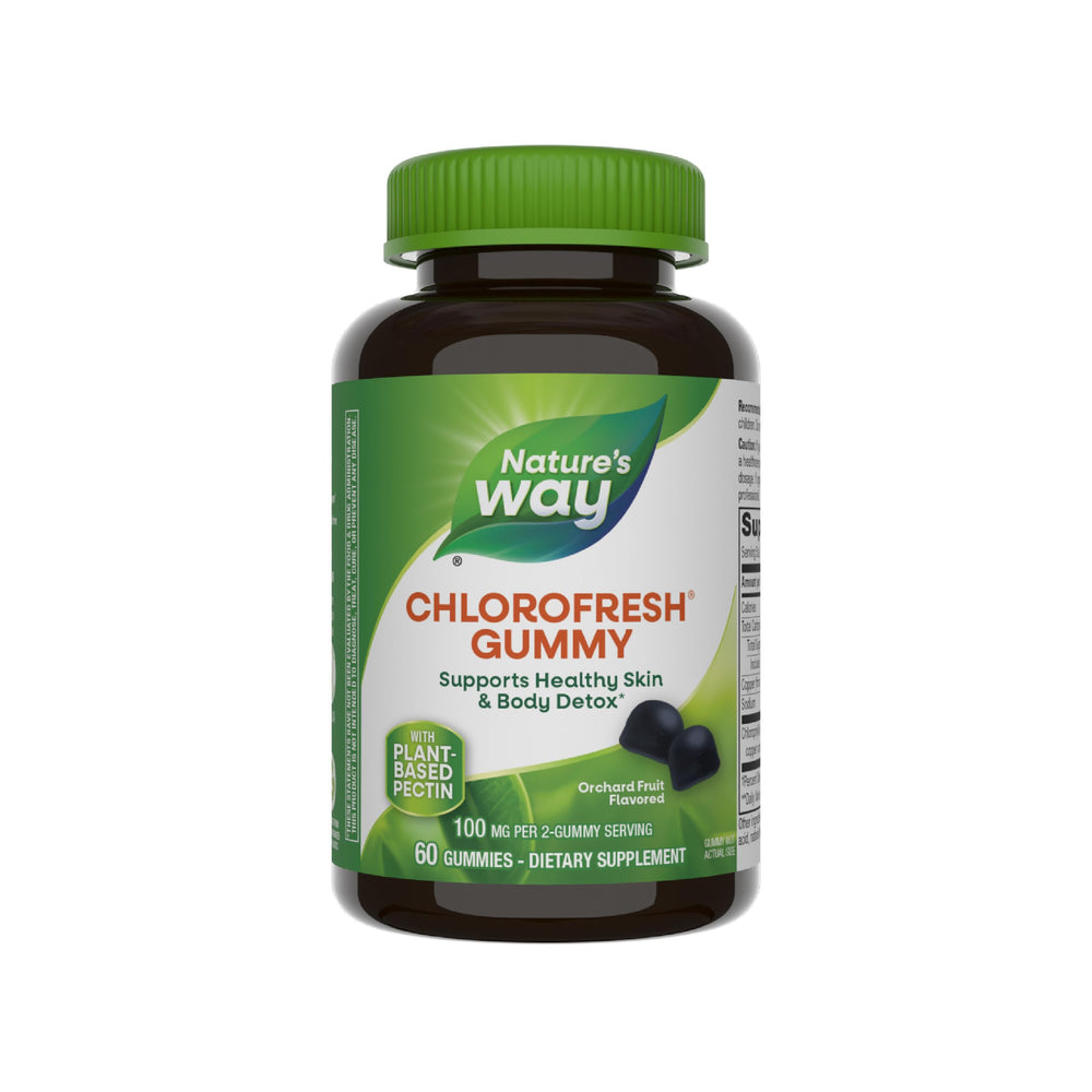 Nature’s Way Chlorofresh Chlorophyll Gummies front packaging with 60 gummies
