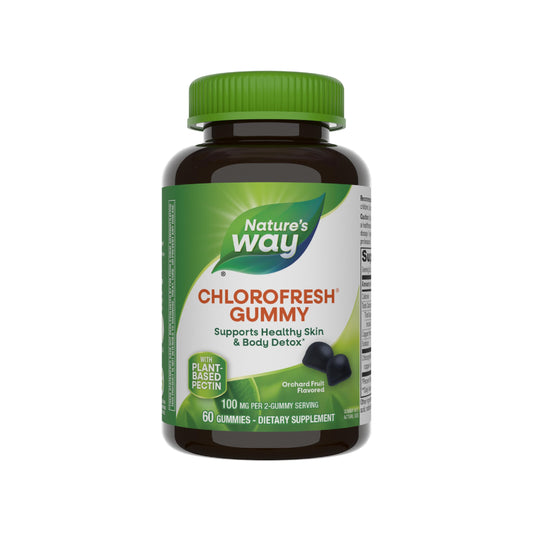 Nature’s Way Chlorofresh Chlorophyll Gummies front packaging with 60 gummies