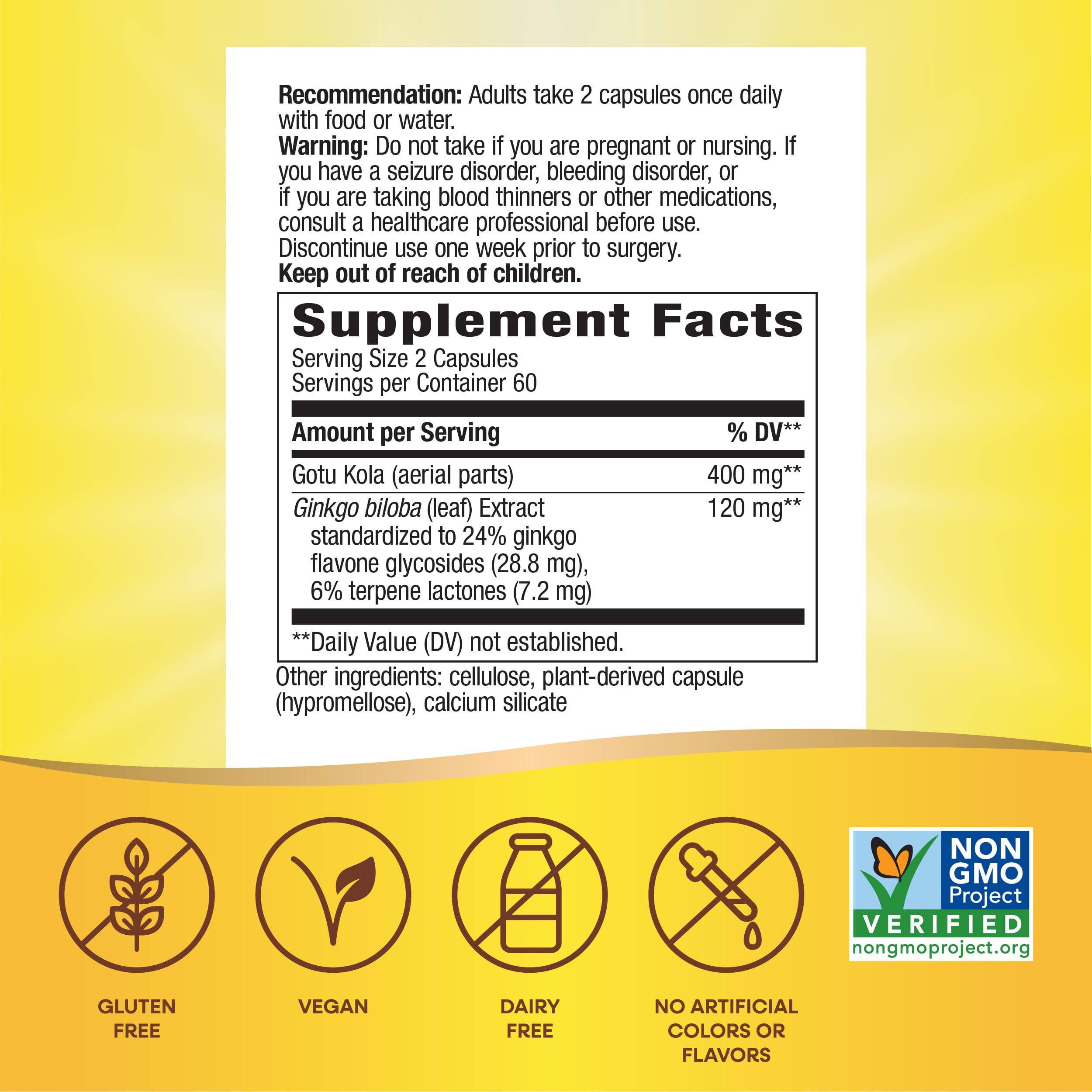 Non-GMO Project Verified seal on Nature's Way Ginkgo packaging