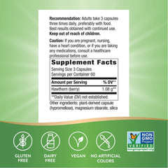 Nature's Way Hawthorn Berries 180 Vcaps bottle - label
