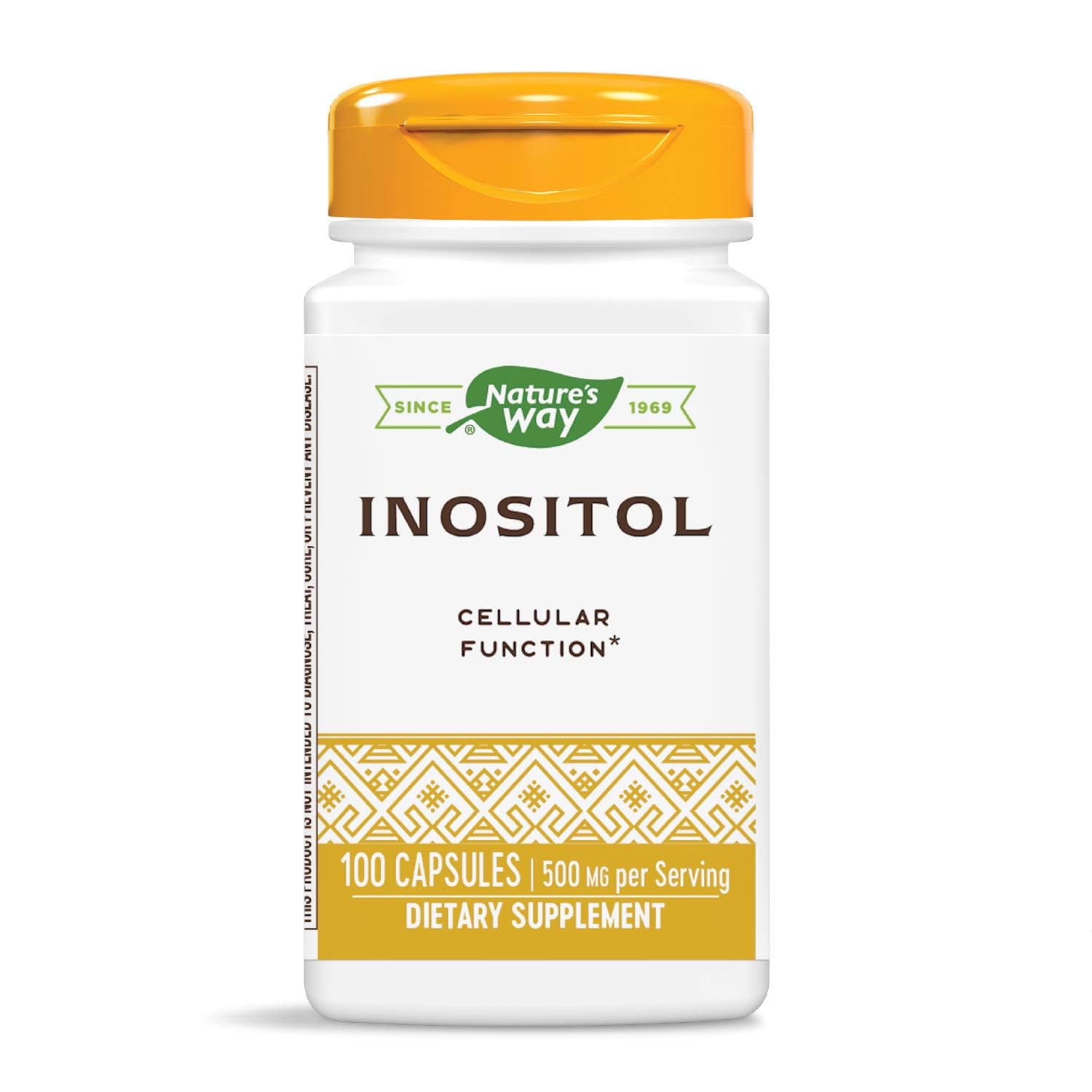Nature's Way Inositol bottle, 500 mg per serving, 100 capsules