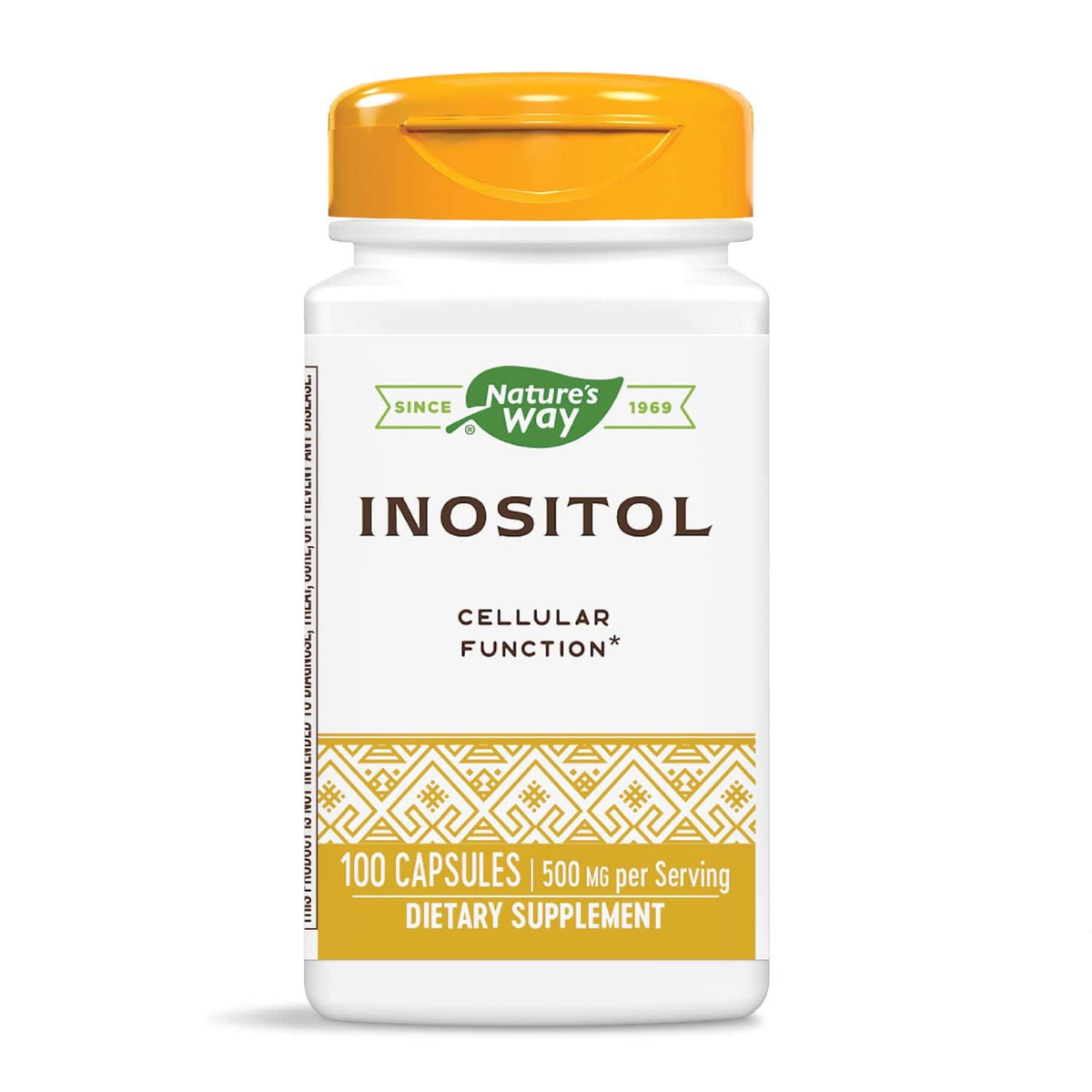 Nature's Way Inositol bottle, 500 mg per serving, 100 capsules