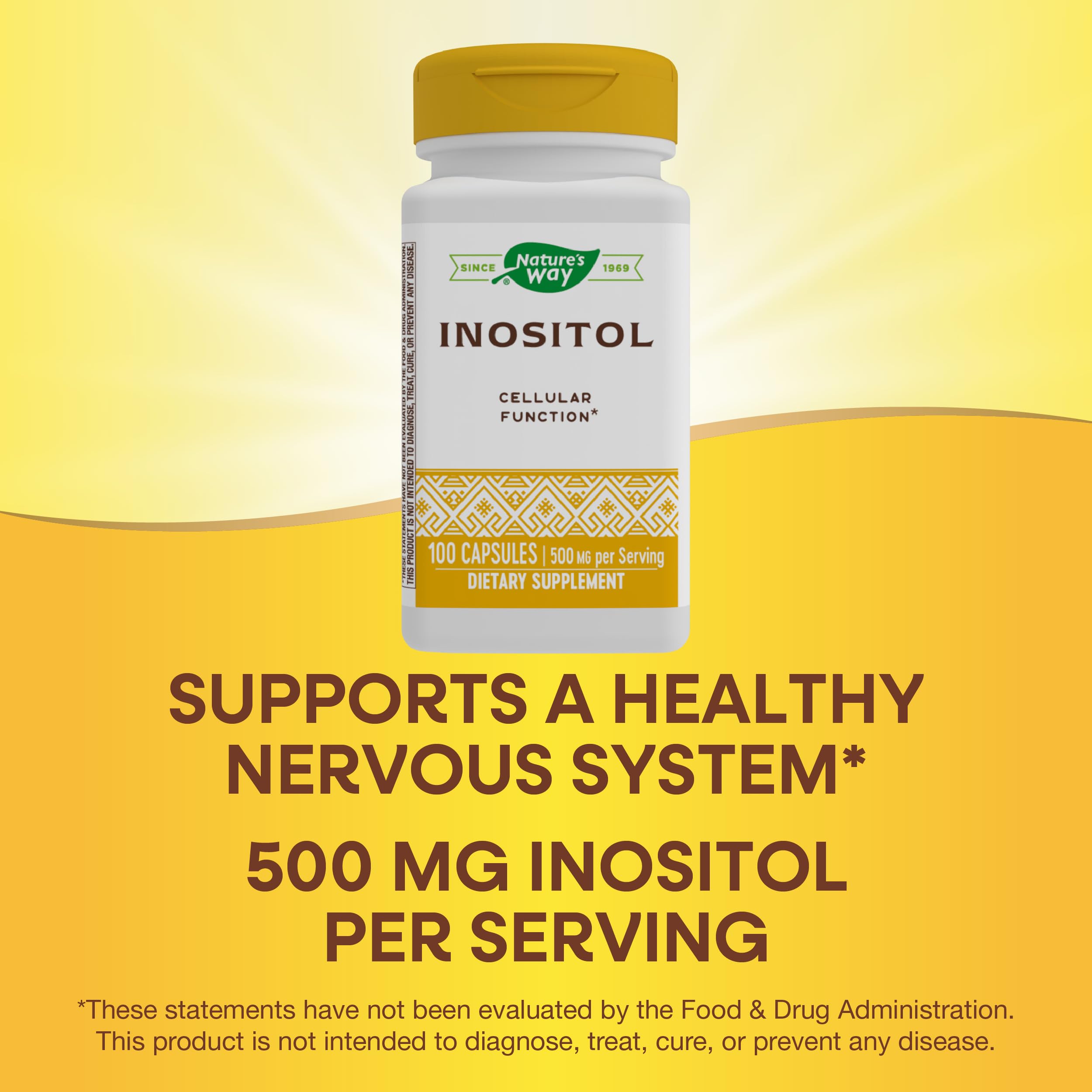 Nature's Way Inositol 500 mg label and ingredients