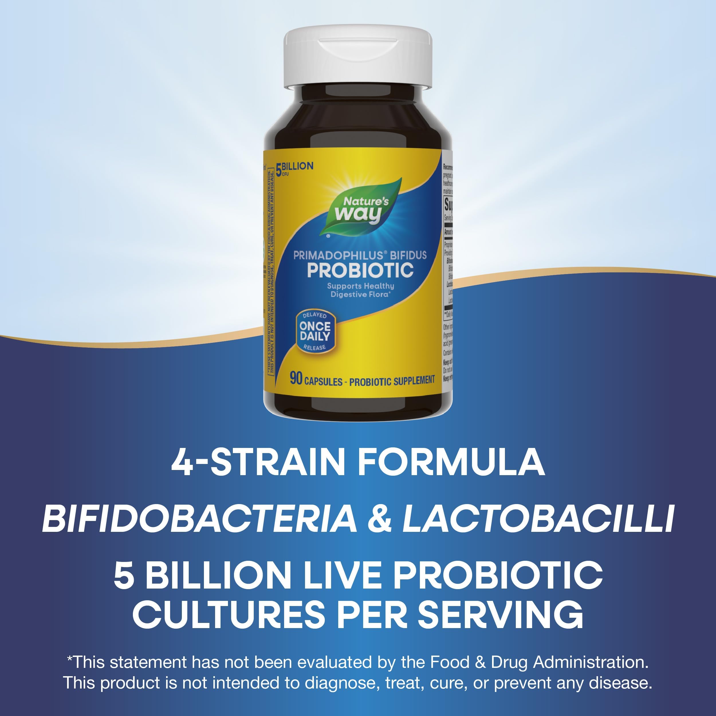 Ingredients and nutrition information for Nature's Way Primadophilus Bifidus Probiotic
