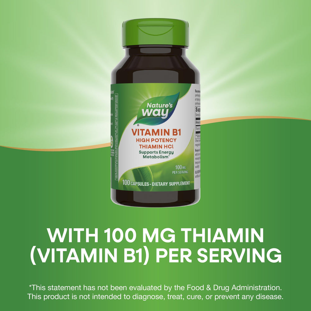 Label highlighting energy metabolism support by Vitamin B1