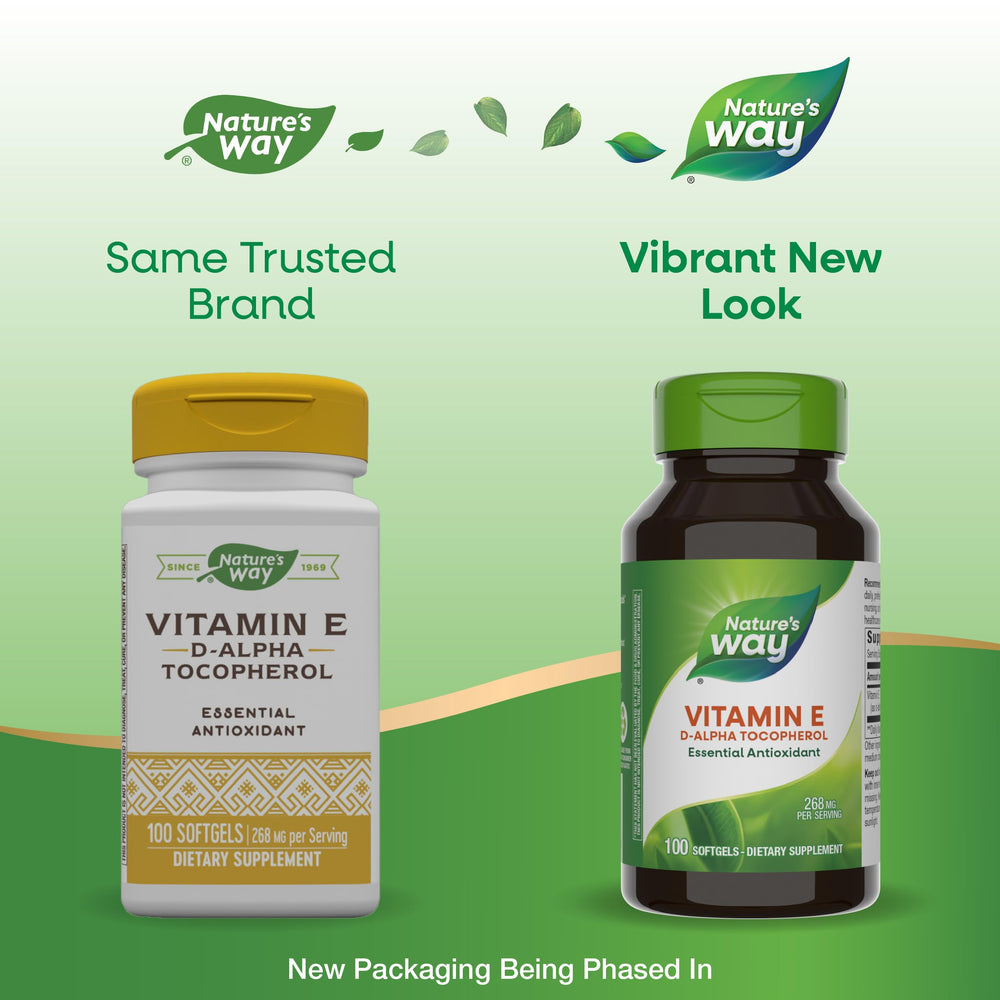 Nature's Way Vitamin E label and packaging