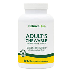 NaturesPlus Adult Multivitamin Chewables bottle with Exotic Red Berry flavor