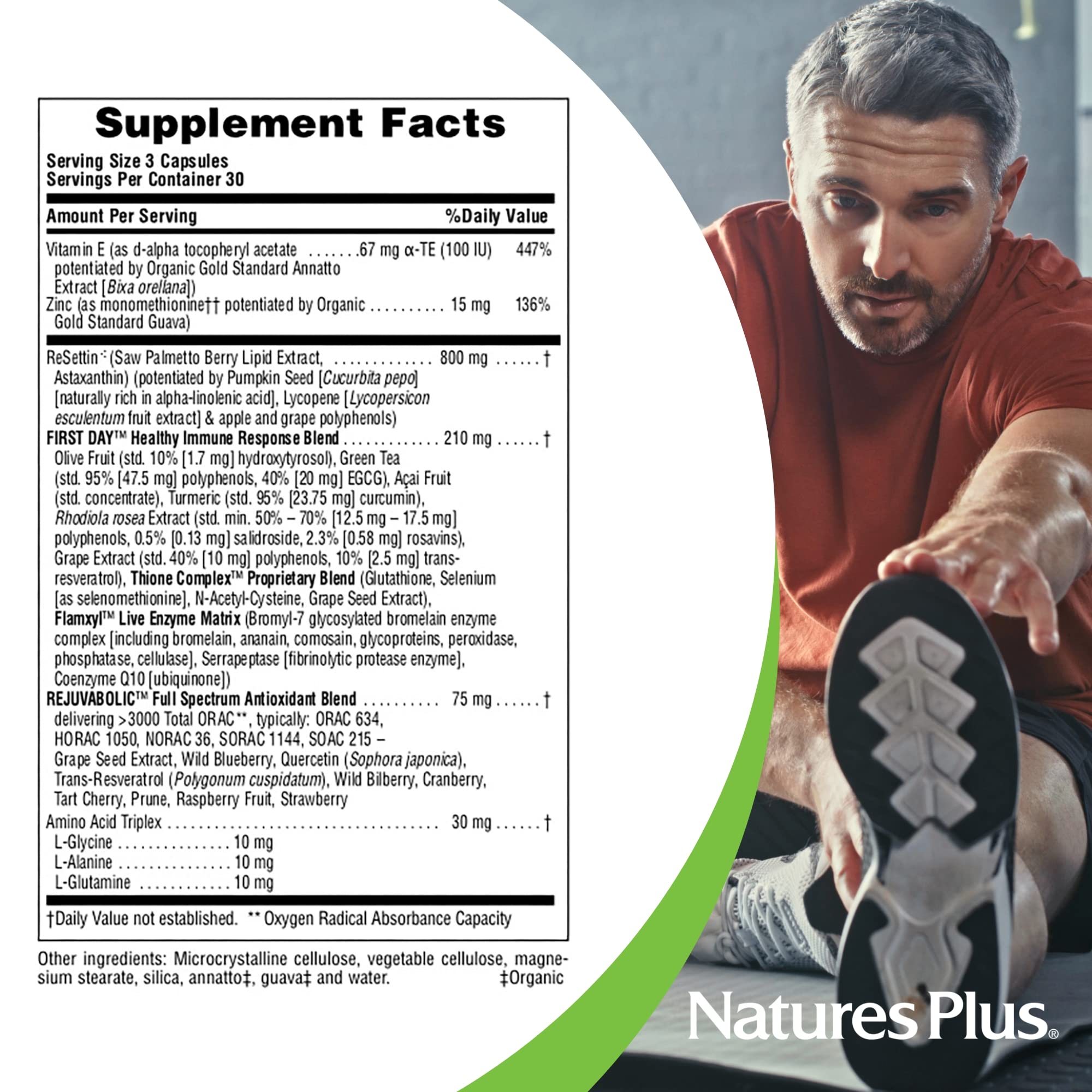 Zinc, lycopene, and vitamin E capsules