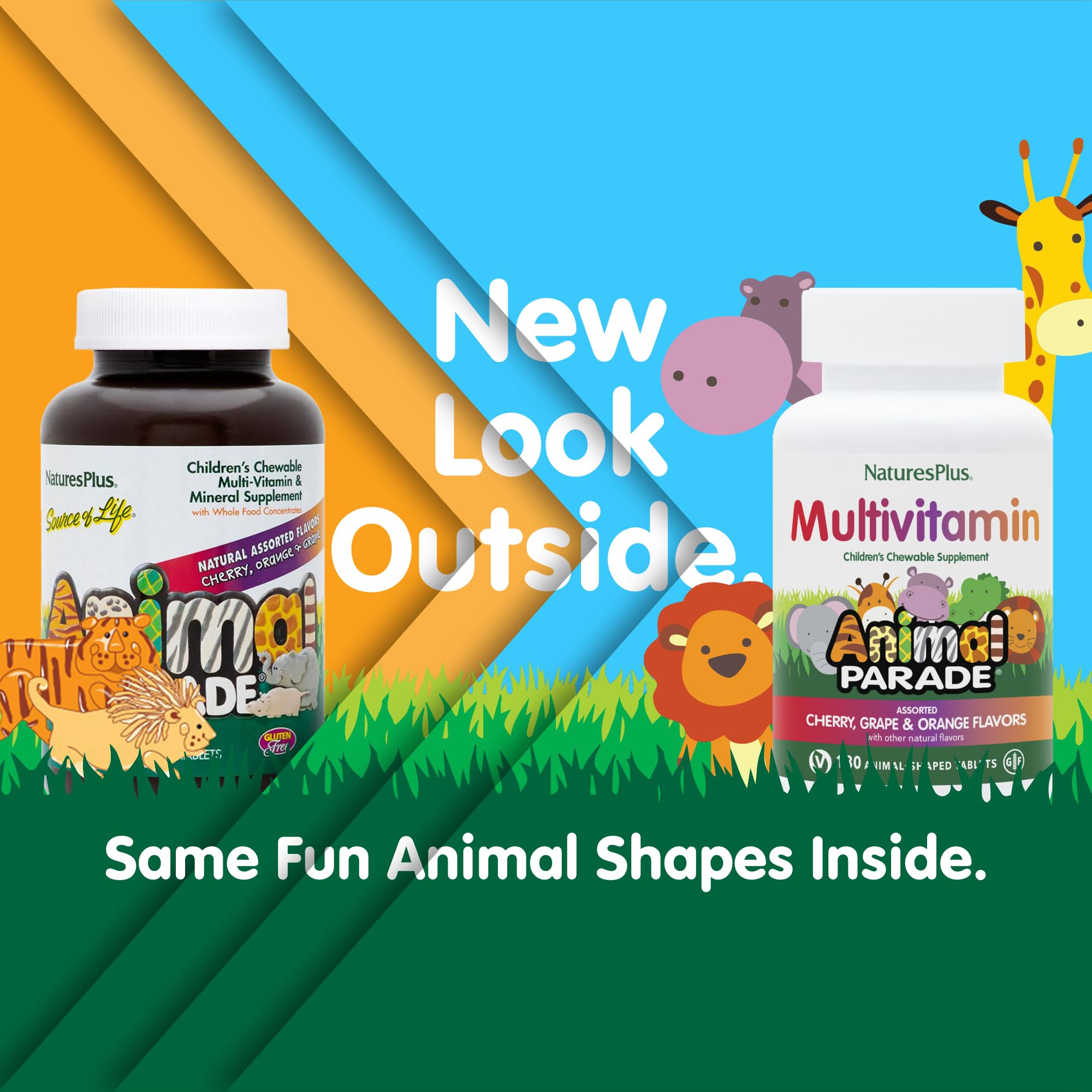 Three-pack box showing 180 animal-shaped chewables per bottle