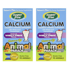 NaturesPlus Animal Parade Calcium chewables for kids in vanilla sundae flavor, 2-pack (90 servings)
