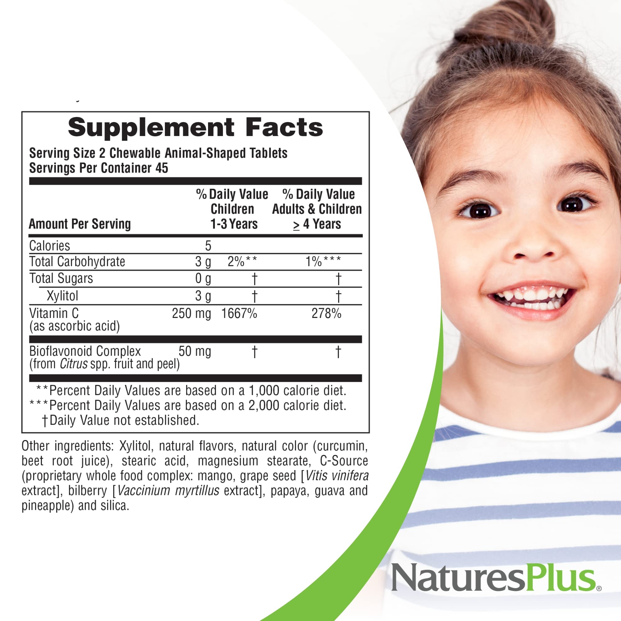 Gluten-free, vegan, hypoallergenic vitamin C supplement from Animal Parade
