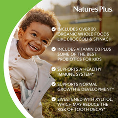 Vegan and gluten-free kids multivitamin label highlighting whole foods