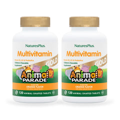 Hero image of NaturesPlus Animal Parade Gold Orange chewable multivitamin bottles