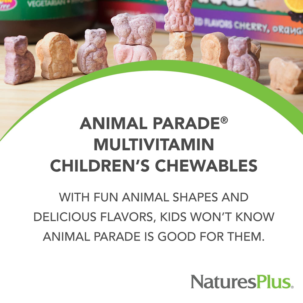 Two-pack of NaturesPlus Animal Parade Grape Flavor multivitamin bottles