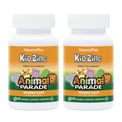 NaturesPlus Animal Parade KidZinc bottle with tangy lozenges supports kid immune health