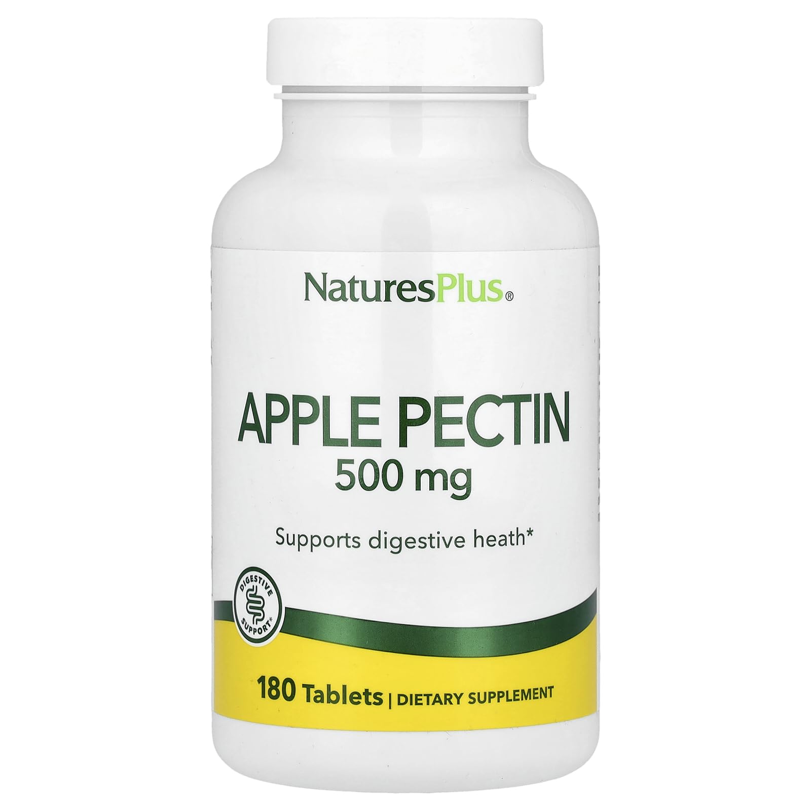 NaturesPlus Apple Pectin 500 mg bottle with 180 tablets