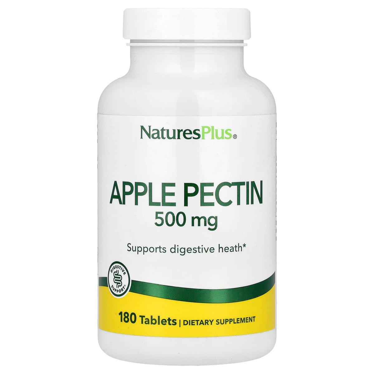 NaturesPlus Apple Pectin 500 mg bottle with 180 tablets
