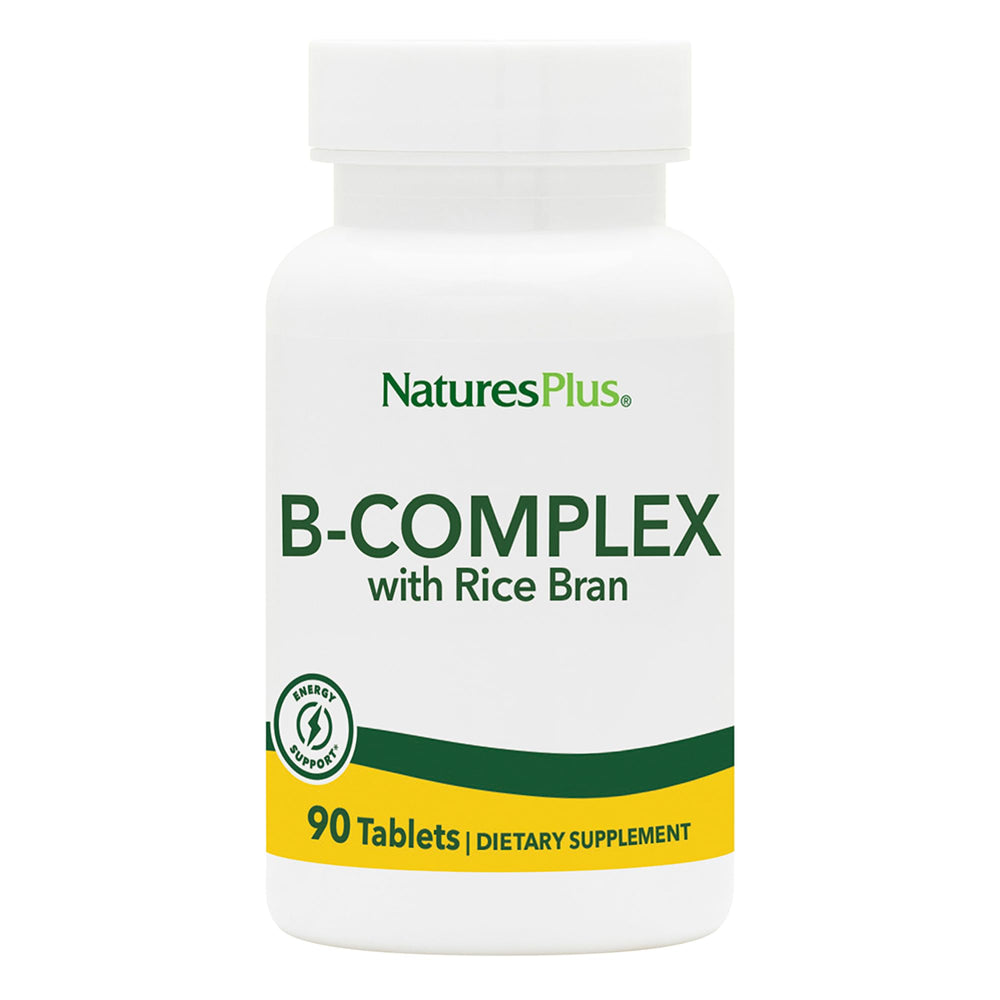 NaturesPlus B-Complex with Rice Bran bottle on white background