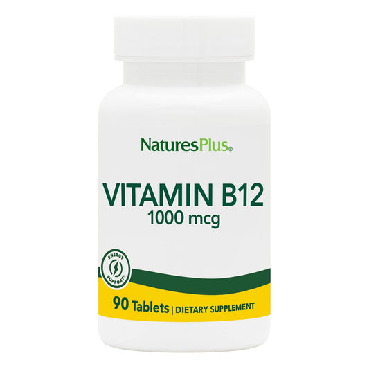 NaturesPlus Vitamin B12 methylcobalamin 1000 mcg bottle label