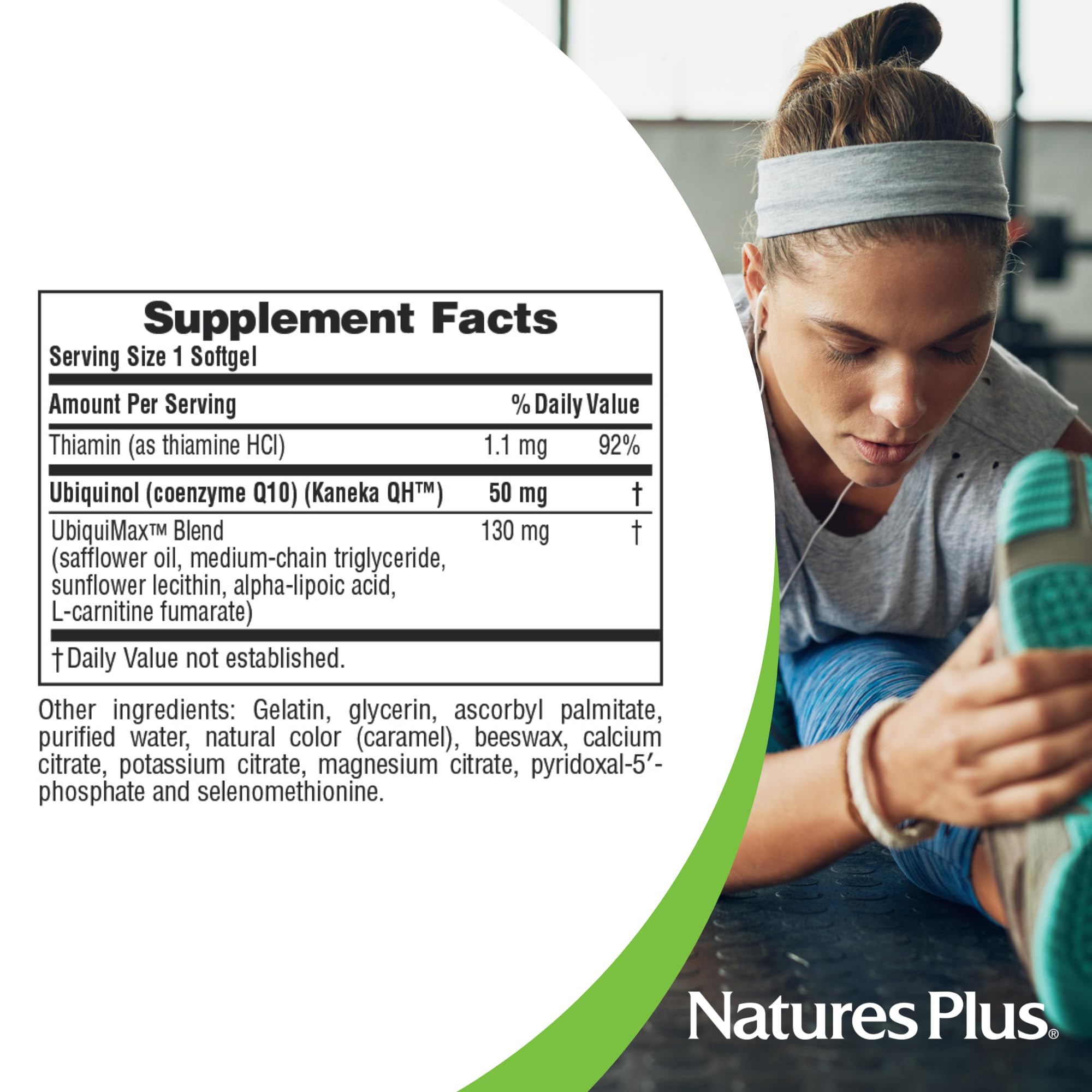 Ingredients panel for NaturesPlus Beyond CoQ10 50 mg