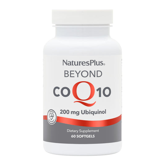 Front view of NaturesPlus Beyond CoQ10 Ubiquinol softgels bottle