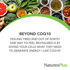 Label showing high potency CoQ10 Ubiquinol 200 mg