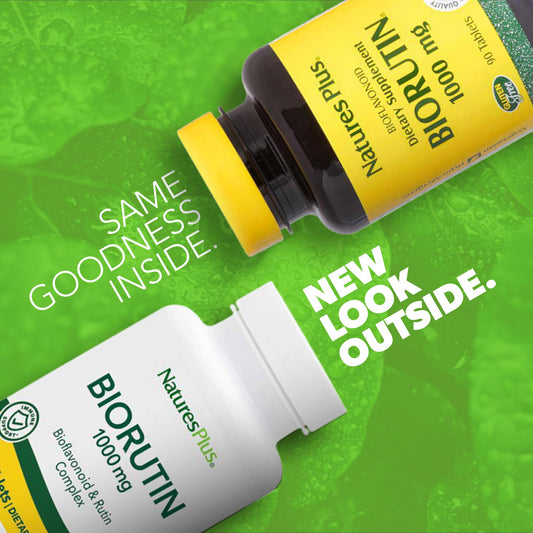 Bottle label highlighting bioflavonoid and rutin complex