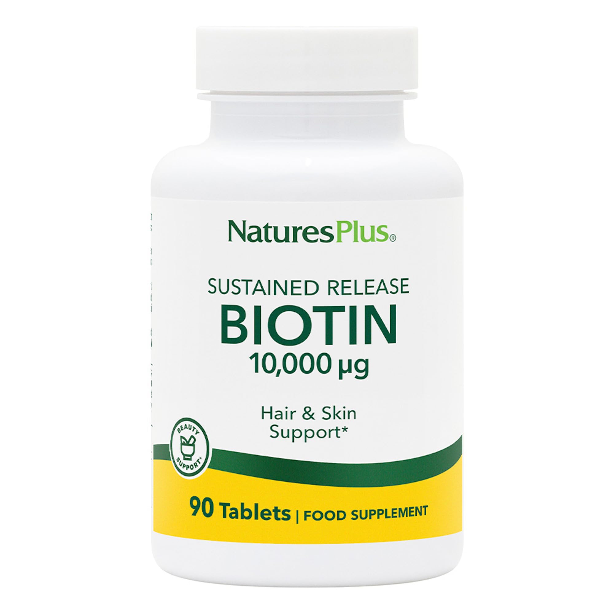 NaturesPlus Biotin Sustained Release bottle – 90 tablets (vegetarian, gluten free)