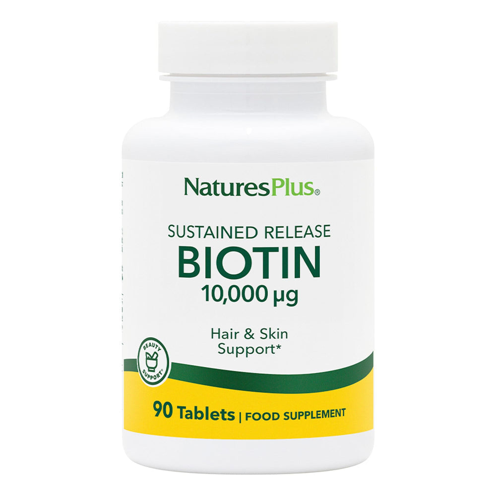 NaturesPlus Biotin Sustained Release bottle – 90 tablets (vegetarian, gluten free)