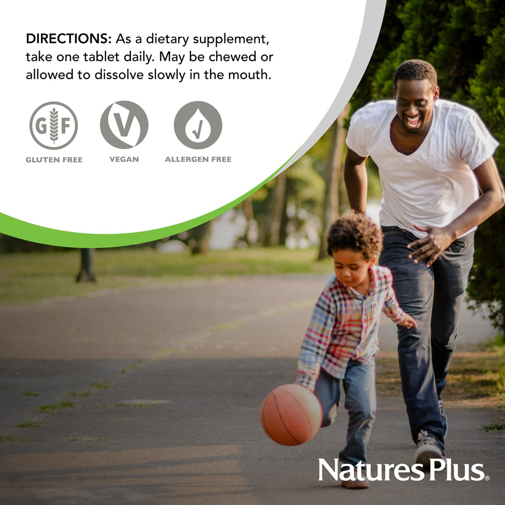 Vegan and gluten-free labeling for Nature's Plus Chewable Iron