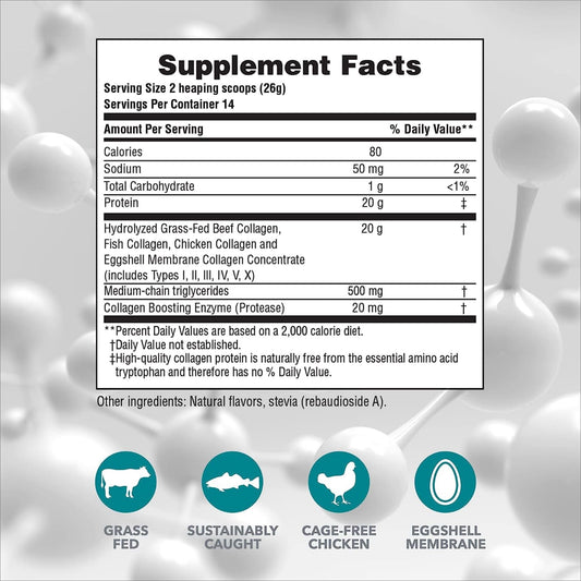 Back view of Nature's Plus Collagen Peptides Vanilla 2-pack