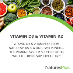NaturesPlus D3 & K2 bottle label