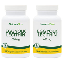 NaturesPlus Egg Yolk Lecithin bottle label showing 600 mg per serving