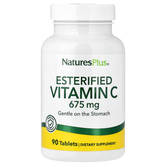 NaturesPlus Esterified Vitamin C 675 mg – 90 tablets, gentle on the stomach, gluten-free, vegetarian