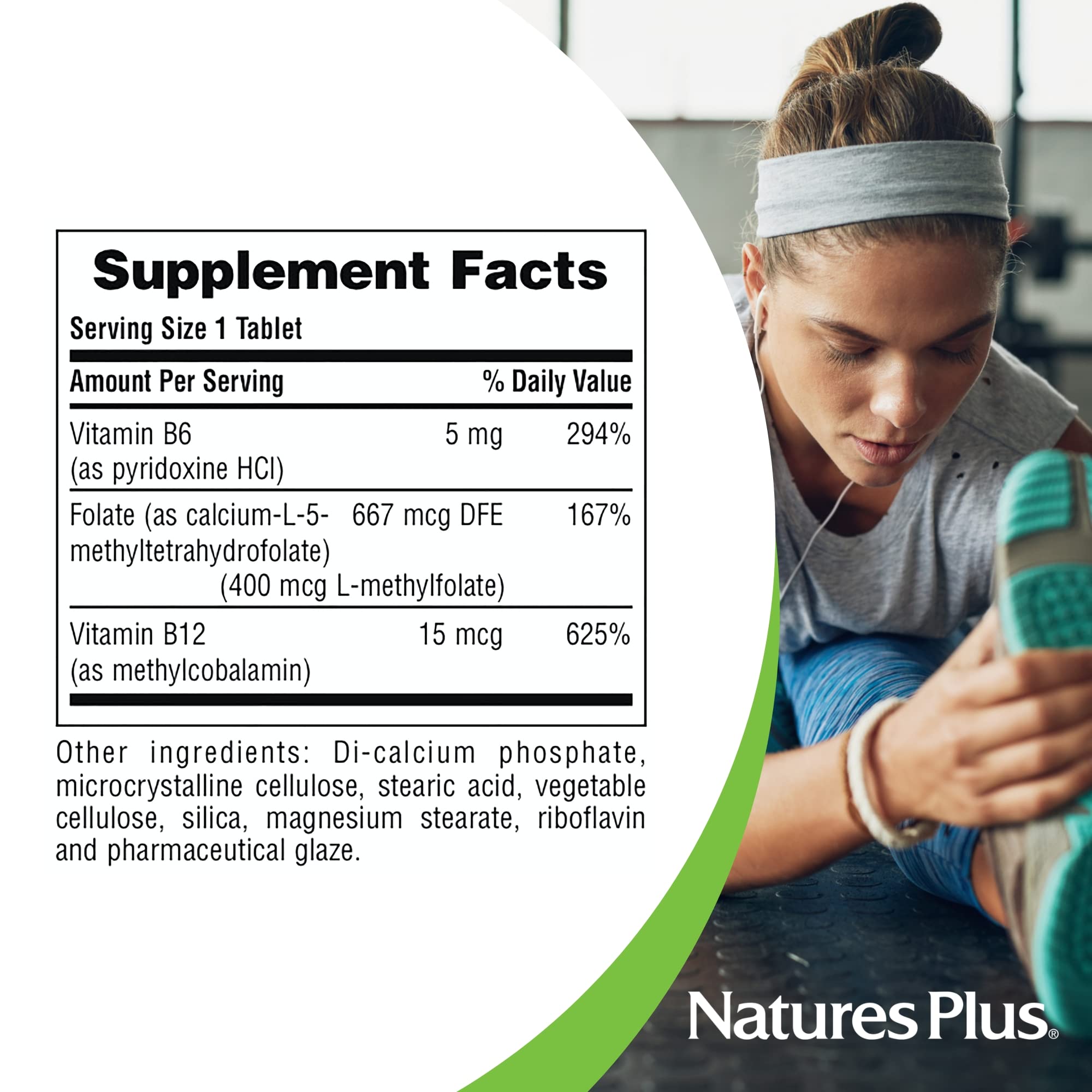 Vitamin B6, B12 and folate on packaging