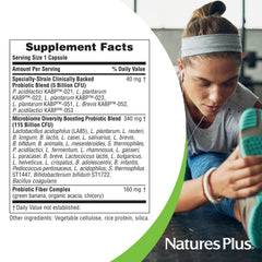 NaturesPlus GI Natural Probiotic Mega capsules arranged for daily digestive balance and immune potential