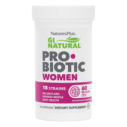 NaturesPlus GI Natural Probiotic Women bottle and packaging