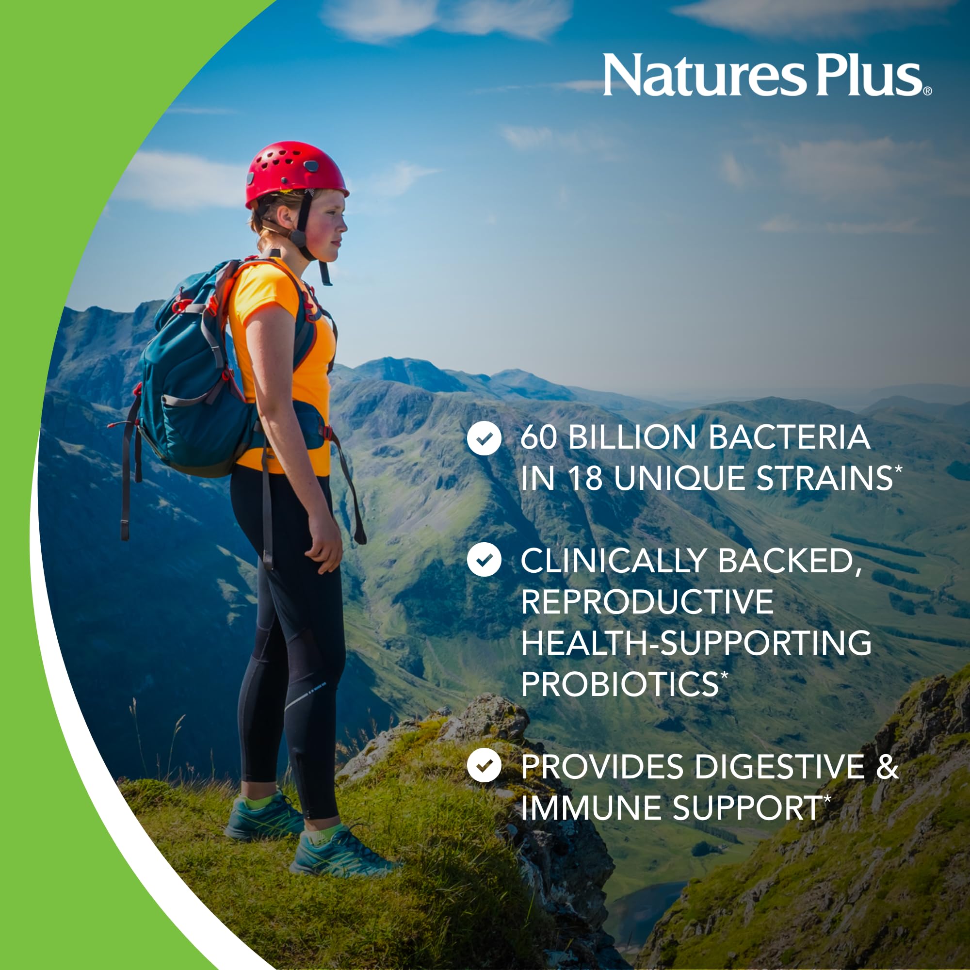 Cranberry imagery and probiotic strains featured on packaging